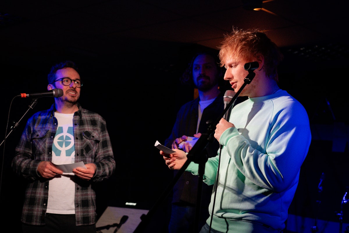 Ed answered questions from students before his impromptu performance